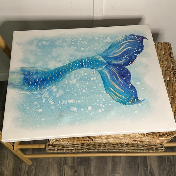 Blue Mermaid Tail Canvas Art - Picture 2 of 7